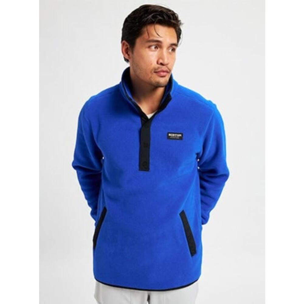 Burton Hearth Fleece Mock Neck Long Sleeve Pullover Cobalt Blue XXL NWT - Picture 2 of 11